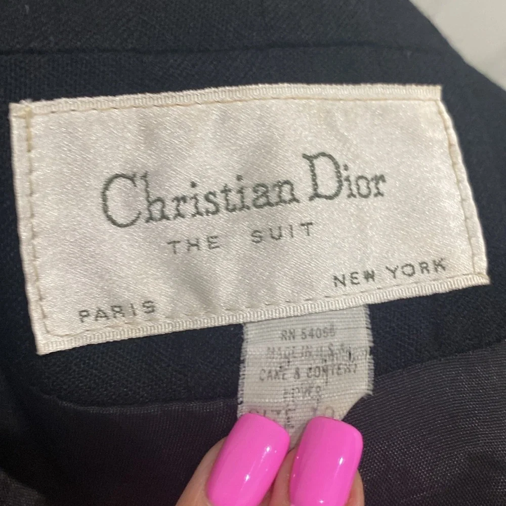 VINTAGE DIOR 💯% WORSTED WOOL BLACK BLAZER |Size 10